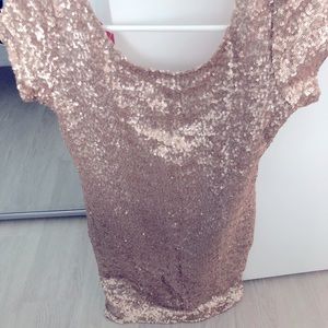 Gold Sequin Mini Dress